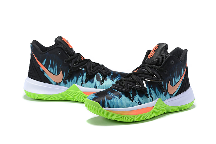 2019 Nike Kyrie Irving 5 Black Fire Blue Orange Green Shoes - Click Image to Close